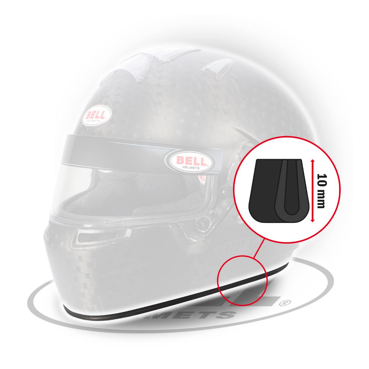 BELL 2090002 Rubber profile kit - trim edge medium (V10), 1.7m length, black (Photo-1)