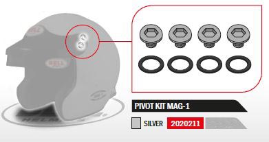 BELL 2020211 Pivot kit for MAG-1 helmet, silver (Photo-1)