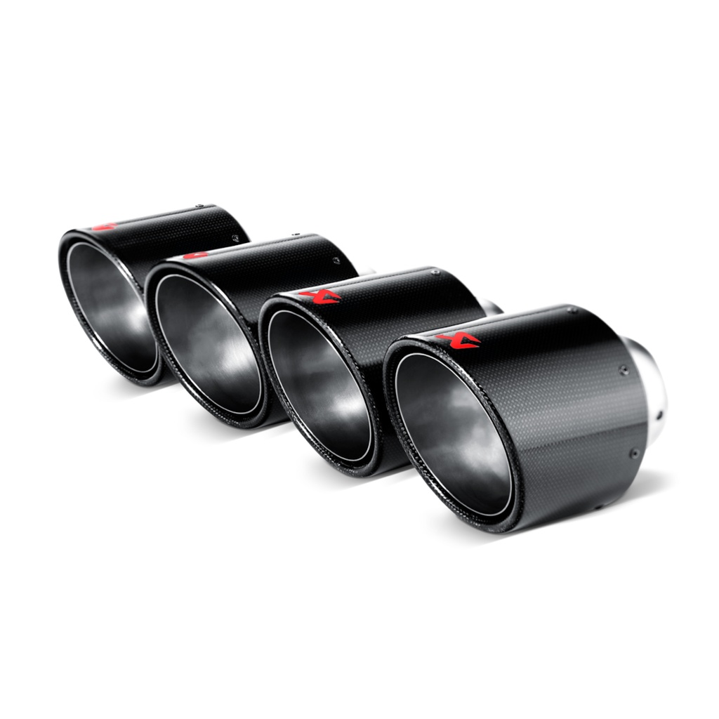 AKRAPOVIC TP-NIR35C Exhaust Tailpipes (Carbon, 125mm Diameter) for NISSAN GT-R (R35) / CHEVROLET Corvette ZO6/ZR1 (C6)