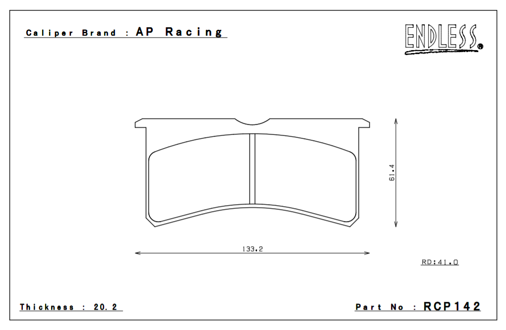 ENDLESS RCP142MX72 Brake pads Alcon caliper (Photo-1)