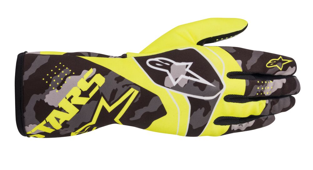 ALPINESTARS 3552220_551_S TECH 1 K RACE v2 CAMO Kart gloves, yellow fluo/black, size S (Фото-1)
