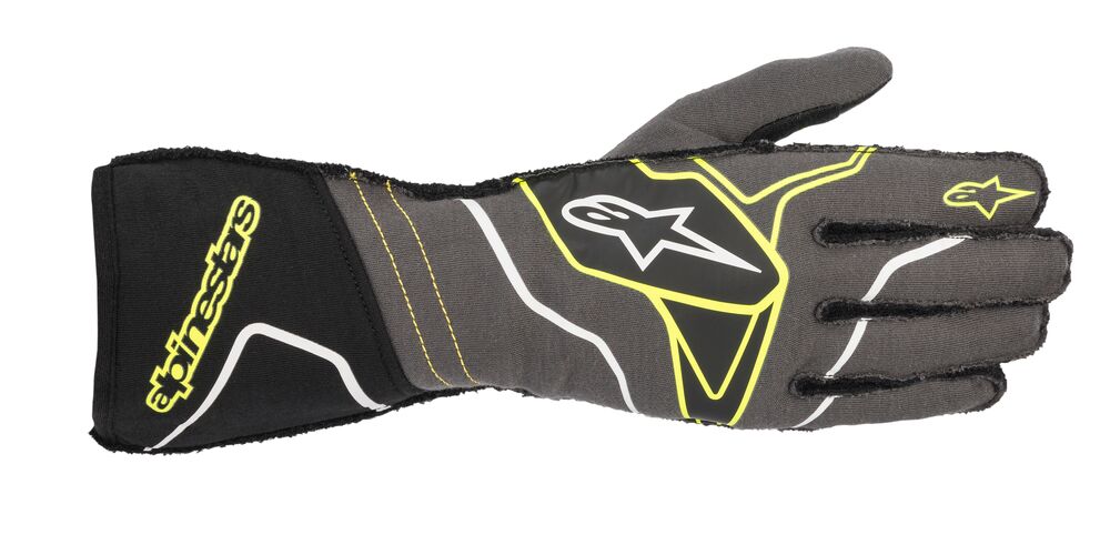 ALPINESTARS 3550120_1451_XL TECH 1-ZX v2 Racing gloves, FIA 8856-2018, grey/yellow/black, size XL (Фото-1)