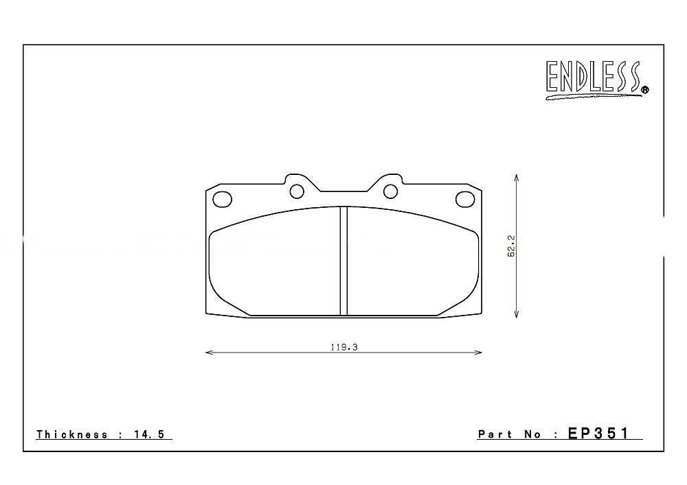 ENDLESS EP351MA45B Front brake pads SUBARU IMPREZA WRX (GDA)/NISSAN S13/S14 (Photo-1)