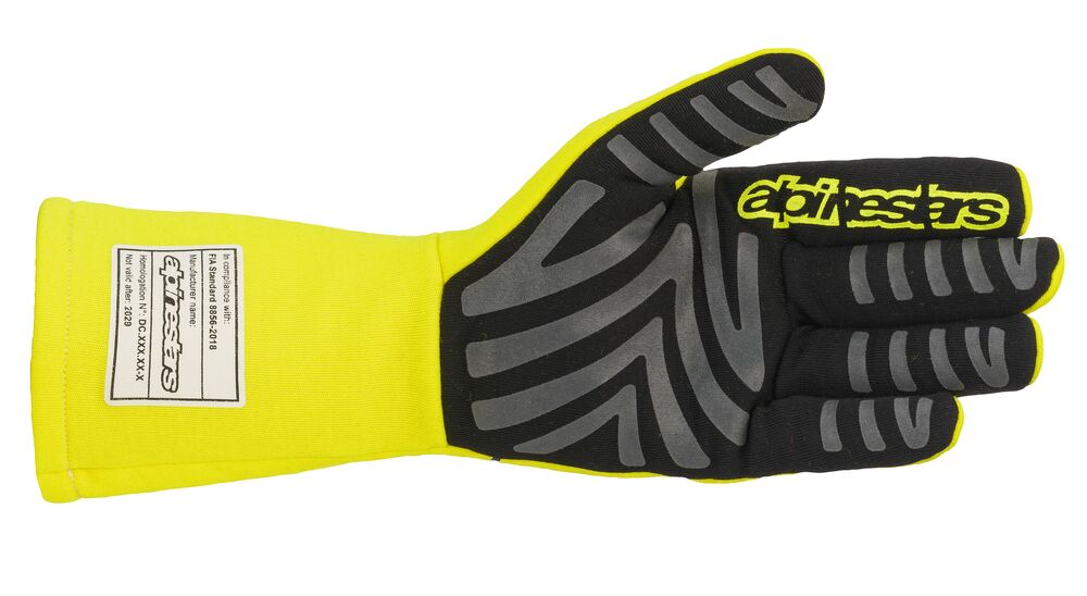 ALPINESTARS 3551520_551_XL TECH 1 START v2 Racing gloves, FIA 8856-2018, yellow/black, size XL (Фото-2)