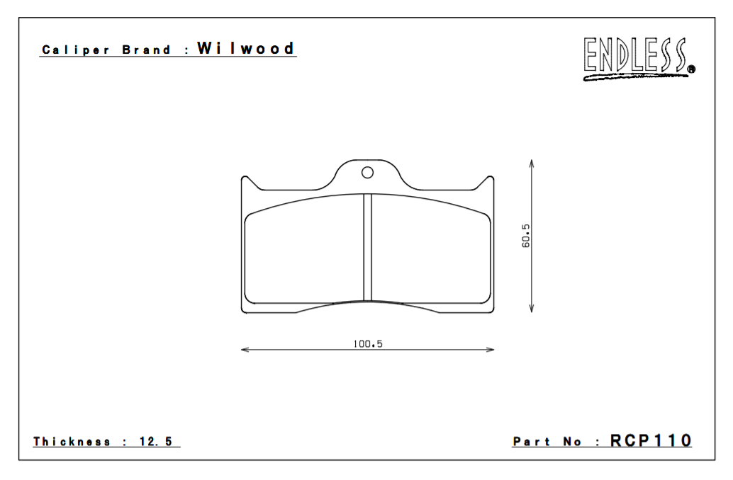 ENDLESS RCP110MA45B Brake pads 12,5mm 4-Piston Wilwood caliper DL (Photo-1)