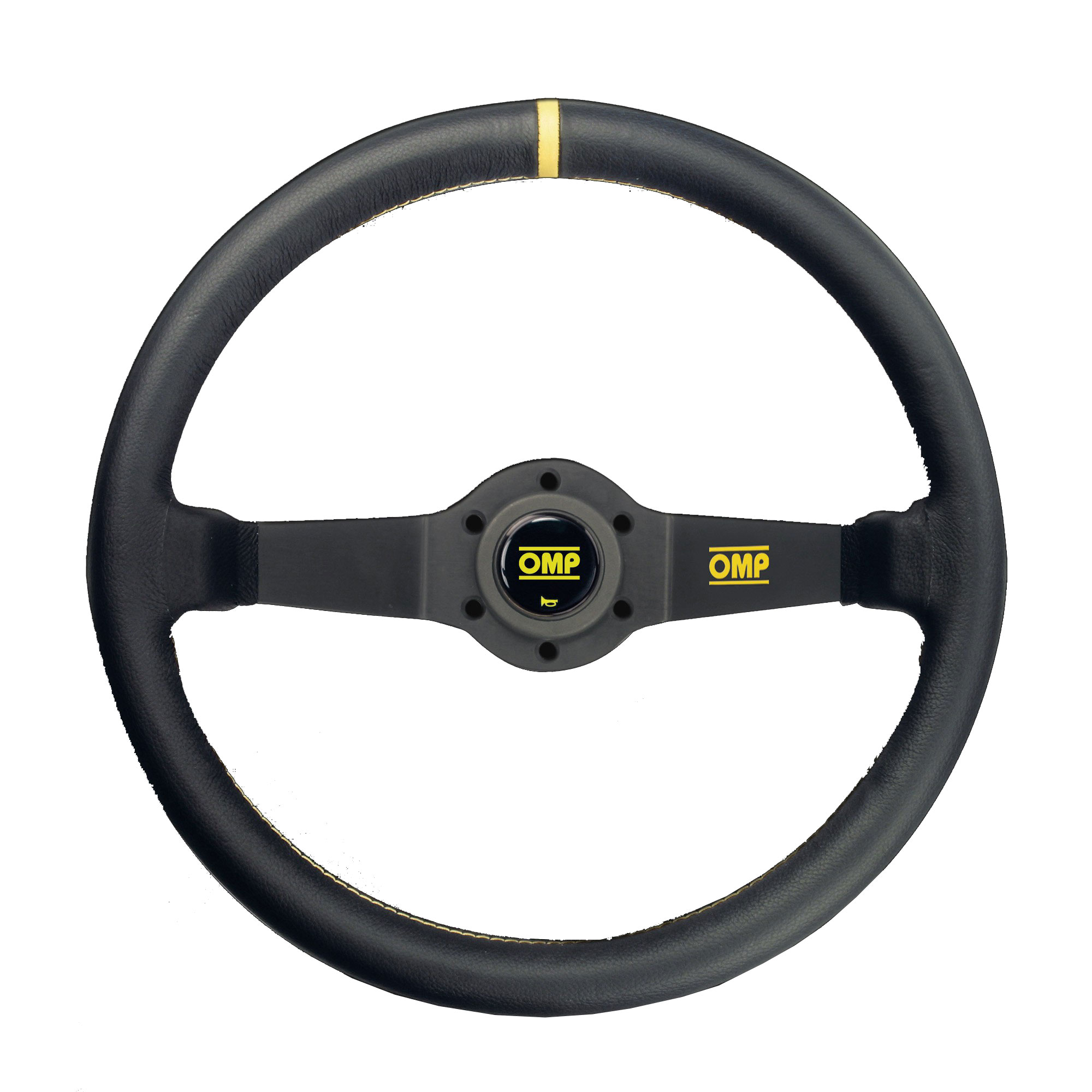 OMP OD0-1950-071 (OD/1950) Steering wheel RALLY, leather, black, diam.350mm, reach 95mm (Фото-1)