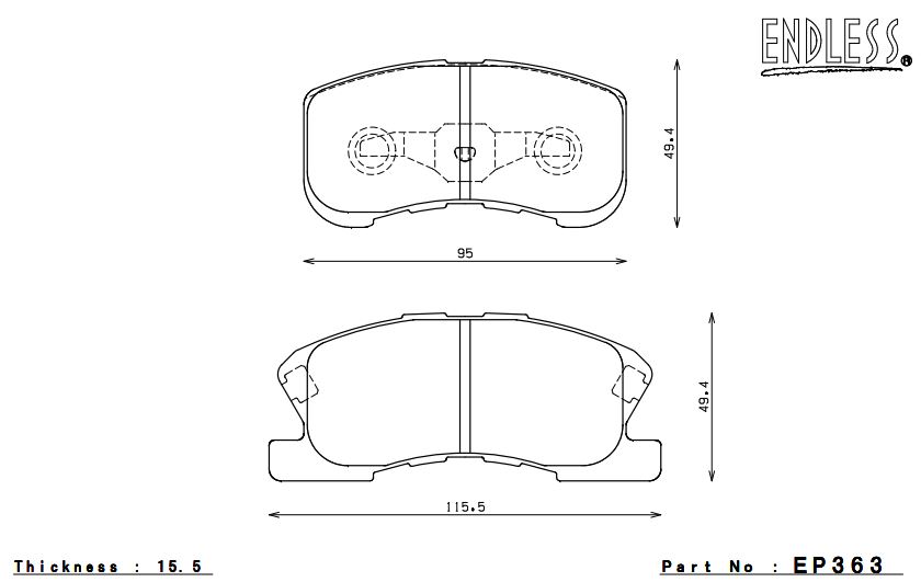 ENDLESS EP363SSY Front brake pads TOYOTA DUET M100A/M110A (Photo-1)