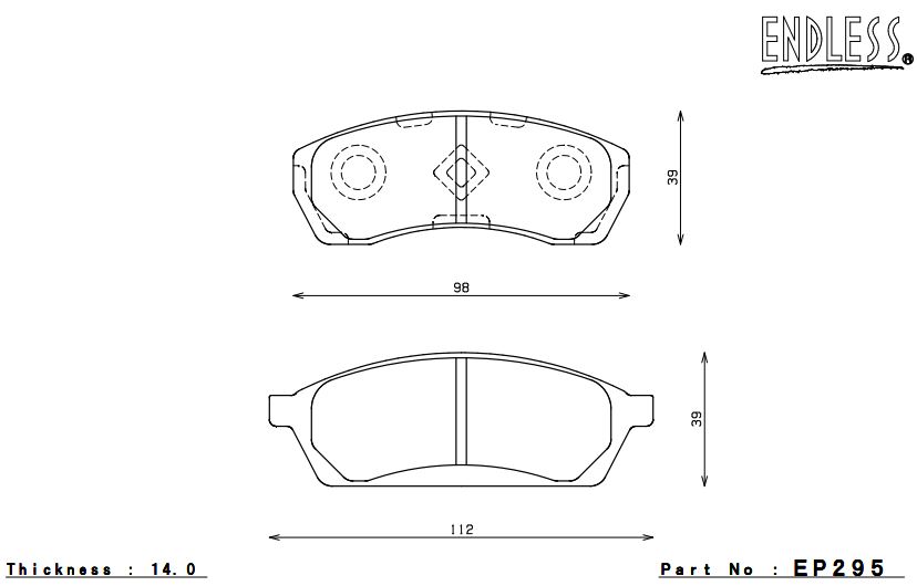 ENDLESS EP295SSY Front brake pads SUBARU VIVIO 1995-1998 (Photo-1)