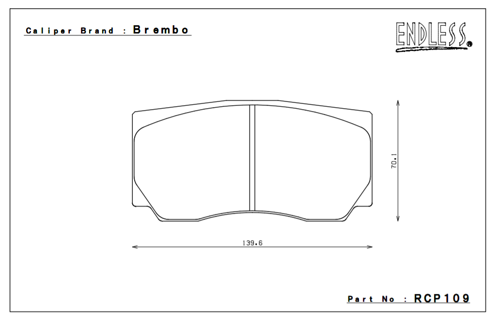 ENDLESS RCP109ME20 Brake pads 17,5mm 4-Piston Brembo caliper XA5.T0.01/04 (Photo-1)
