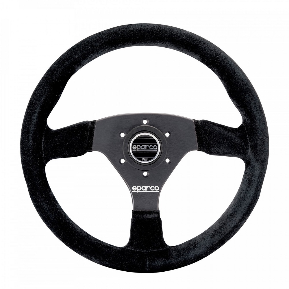 SPARCO 015R383PSN Steering wheel R383, suede, black, diam.330mm, reach 39mm (Фото-1)
