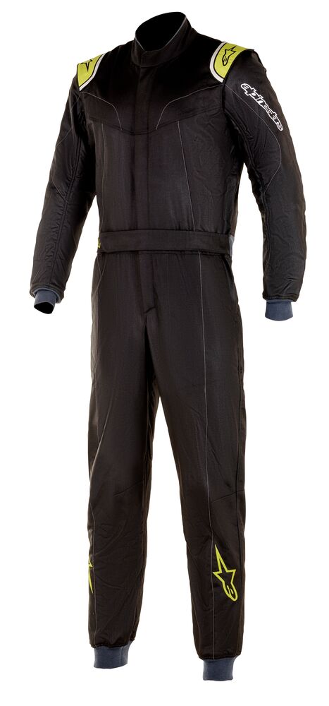 ALPINESTARS 3354819_160_44 Racing suit STRATOS, FIA, black/green lime, size 44 (Фото-1)