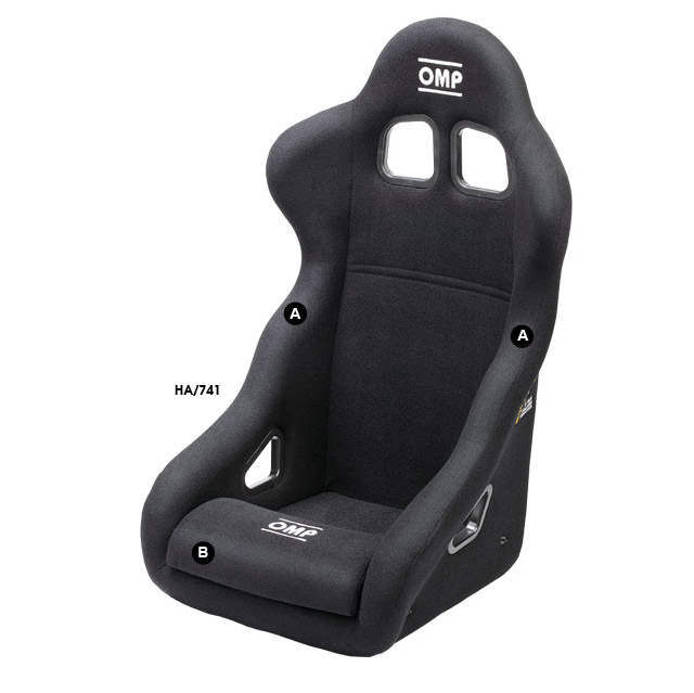OMP HA0-0741-B01-071 (HA/741E/N) Крісло/сидіння для автоспорту (FIA) TRS-E, чорний (Фото-1)