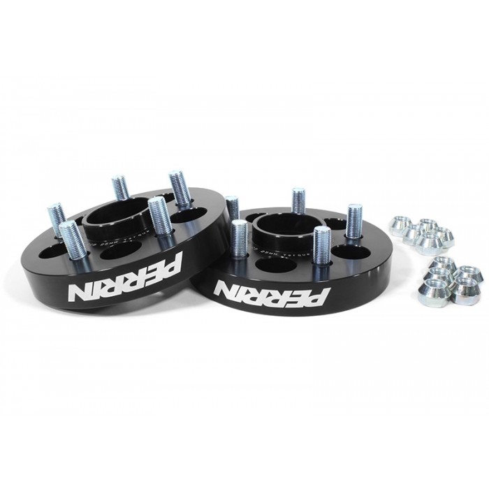 PERRIN PSP-WHL-026BK Wheel Spacers 25mm DRM Style for 02-14 WRX or 5-100, 56mm Hub Black Anodized (Photo-1)