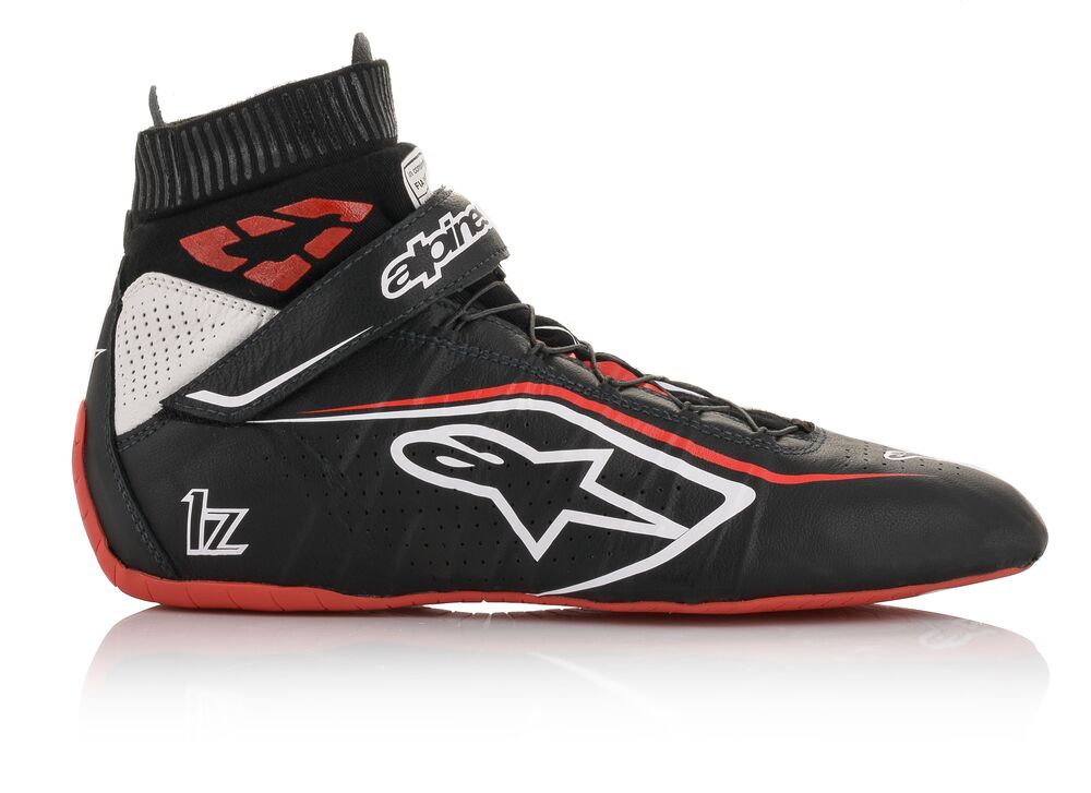 ALPINESTARS 2715020_123_9,5 TECH 1Z v2 Race shoes, FIA 8856-2018, black/white/red, size 42,5 (9,5) (Фото-4)