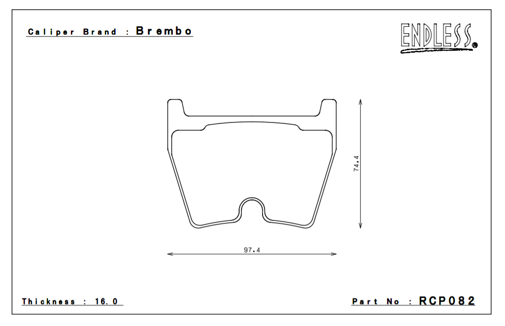 ENDLESS RCP082MX72 Brake pads 16mm Brembo caliper (Photo-1)