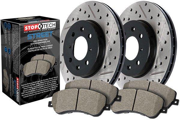 STOPTECH 938.44028 Гальмівні диски передні Street Axle Pack з перфорацією і насічкою для LEXUS/TOYOTA HIGHLANDER/NX200t/NX300 / NX300h 2008-2020 (Фото-1)