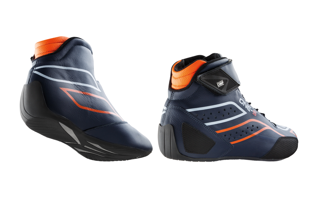 OMP IC/82224943 ONE-S my2020 Racing shoes, FIA 8856-2018, navy blue/orange, size 43 (Photo-2)