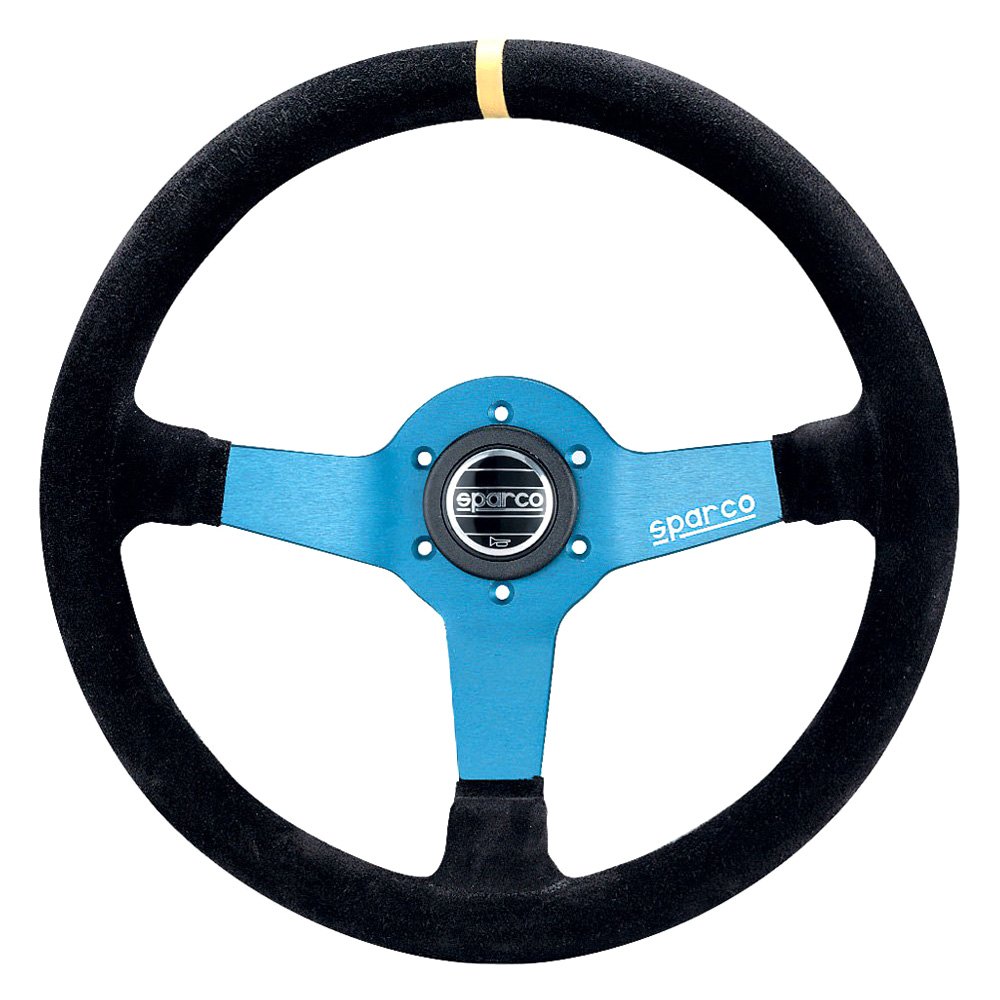 SPARCO 015TMZS1 Steering wheel L550, suede, black/blue, diam.350mm, reach 63mm (Фото-1)