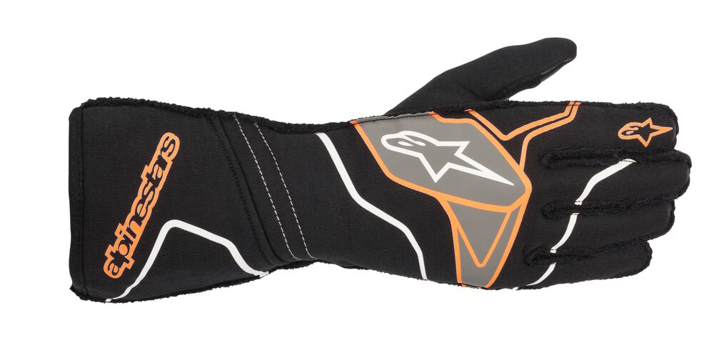 ALPINESTARS 3550120_156_M TECH 1-ZX v2 Racing gloves, FIA 8856-2018, black/orange, size M (Фото-1)