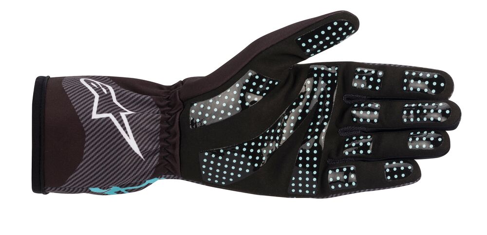 ALPINESTARS 3552420_1076_L TECH 1 K RACE v2 CARBON Kart gloves, black/turquoise, size L (Фото-2)