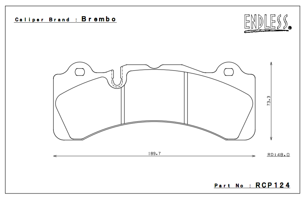 ENDLESS RCP124MA45B Brake pads 20mm Brembo caliper (Photo-1)