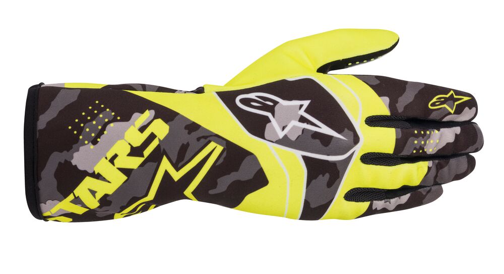 ALPINESTARS 3552920_551_XL TECH 1 K RACE S v2 CAMO Kids Kart gloves, yellow fluo/black, size XL (Фото-1)