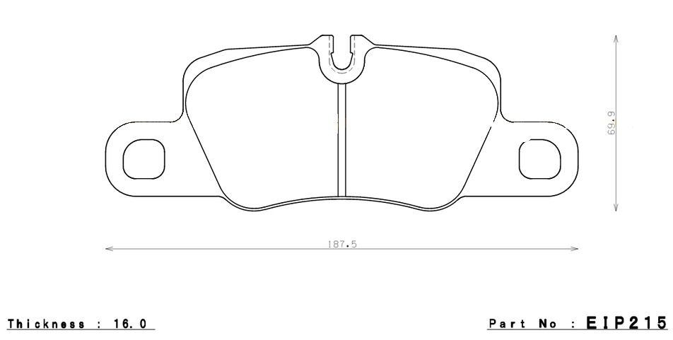ENDLESS EIP215ME20 (CC40) Rear brake pads PORSCHE 3.8 CARRERA S/4S (cast iron and PCCB) (Photo-1)