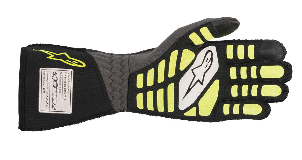 ALPINESTARS 3550120_1451_S TECH 1-ZX v2 Racing gloves, FIA 8856-2018, grey/yellow/black, size S (Фото-2)